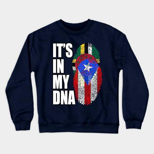 Dominica And Puerto Rican Mix DNA Flag Heritage Crewneck Sweatshirt by Just Rep It!!